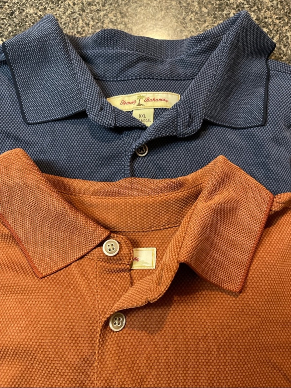 Tommy Bahama Men’s Navy and Rust Polo Duo